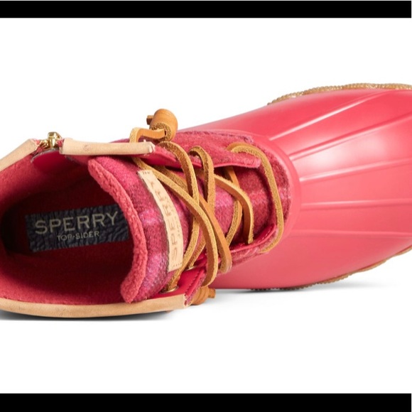 Sperry-Red-Saltwater Plaid Wool Duck Boot - Picture 4 of 6